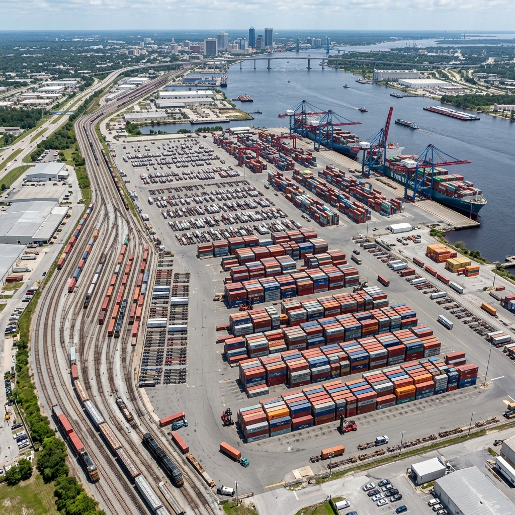 Real aerial view of Jacksonville, FL parcel JAX-121903